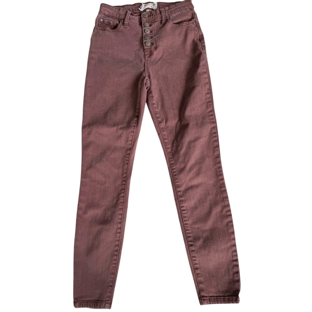 Altar'd state Women's Mauve Purple Button Up Skinny Jeans‎ Size 25/1